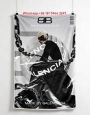 Balenciaga Futuristic Chain Flannel Throw Blanket for Sofa and Wall Decor BA486